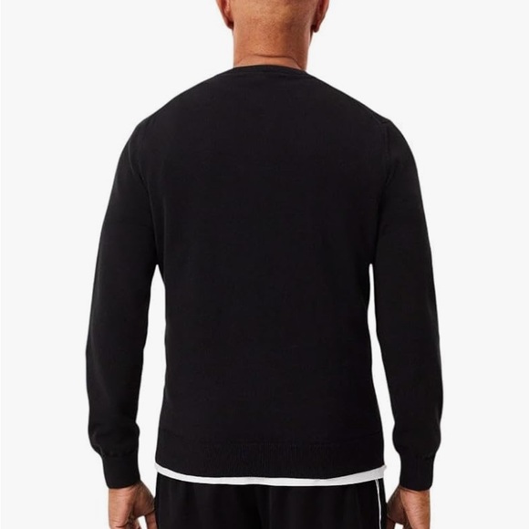 Lacoste Men's Black V-Neck Sweater - Picture 3 of 6